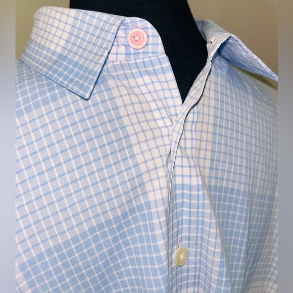 Mr. Thomas Pink Slim Casual Dress Shirt Lt Blue & White Sz XXL - Picture 6 of 13